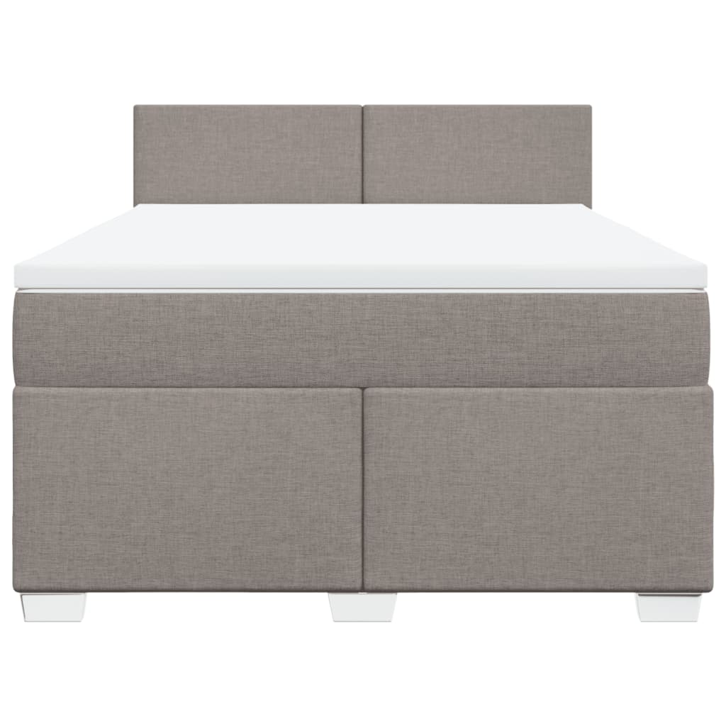 Boxspring met matras stof taupe 140x190 cm