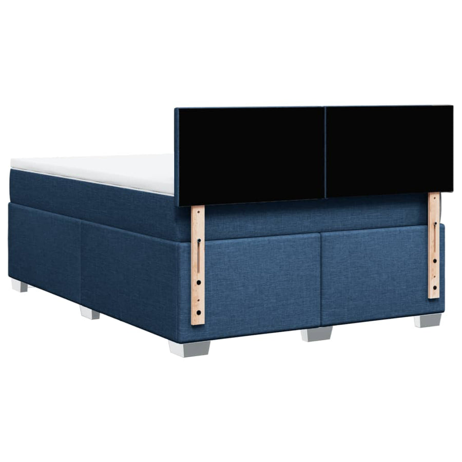 Boxspring met matras stof blauw 140x190 cm