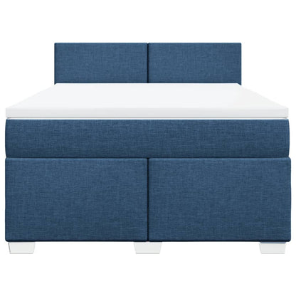 Boxspring met matras stof blauw 140x190 cm