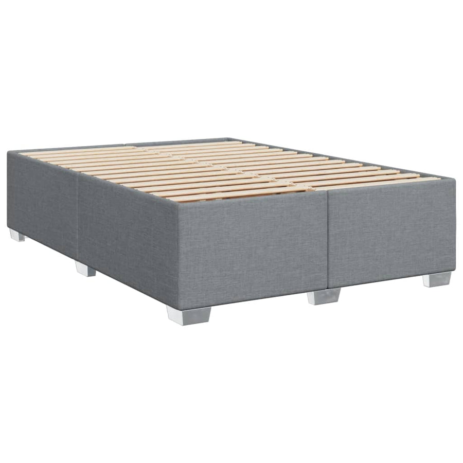 Boxspring met matras stof lichtgrijs 140x190 cm