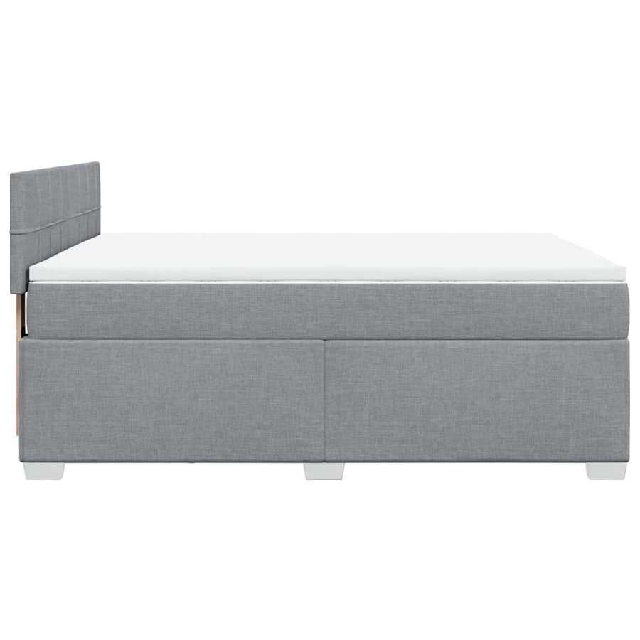 Boxspring met matras stof lichtgrijs 140x190 cm