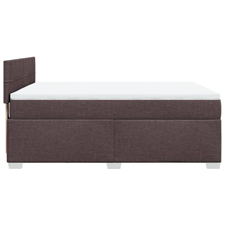 Boxspring met matras stof donkerbruin 140x190 cm