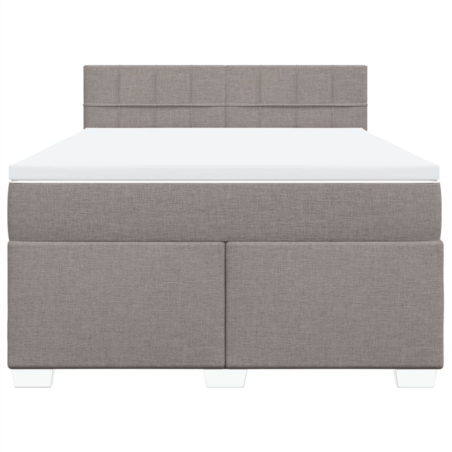Boxspring met matras stof taupe 140x190 cm