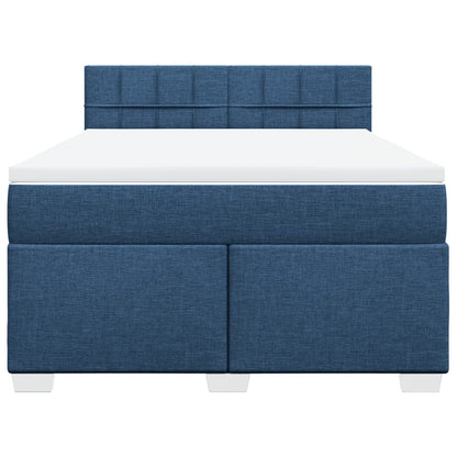 Boxspring met matras stof blauw 140x190 cm