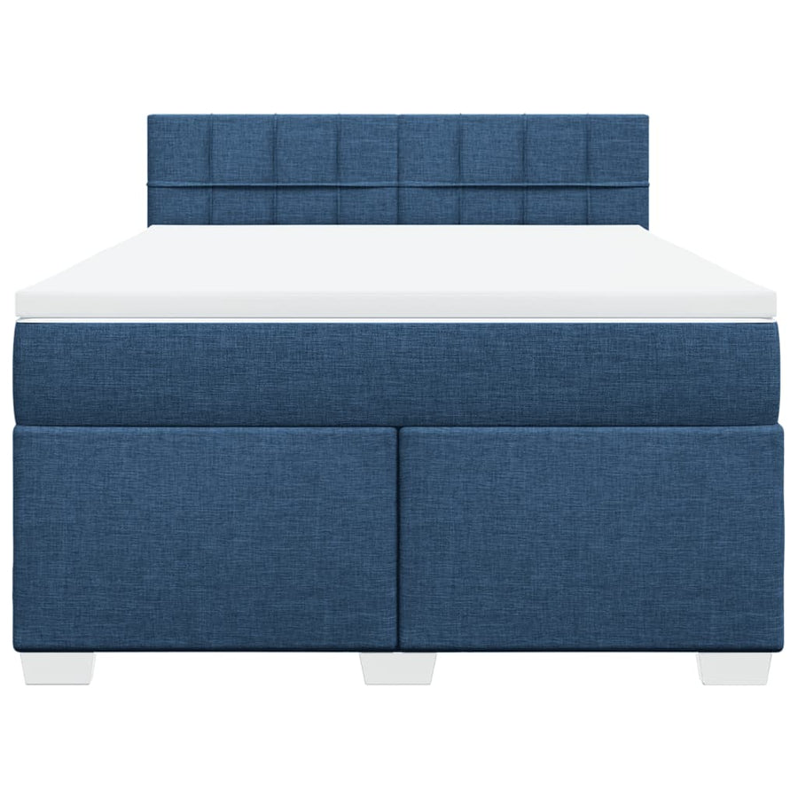 Boxspring met matras stof blauw 140x190 cm