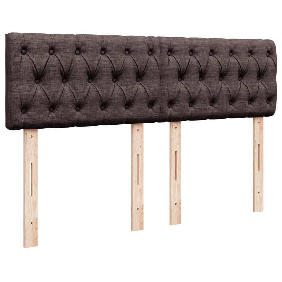 Boxspring met matras stof donkerbruin 140x190 cm