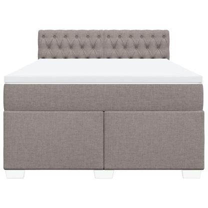 Boxspring met matras stof taupe 140x190 cm
