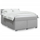 Box spring with mattress fabric light grey 140x190 cm