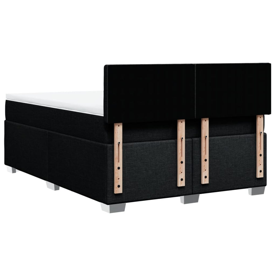 Boxspring met matras stof zwart 140x190 cm
