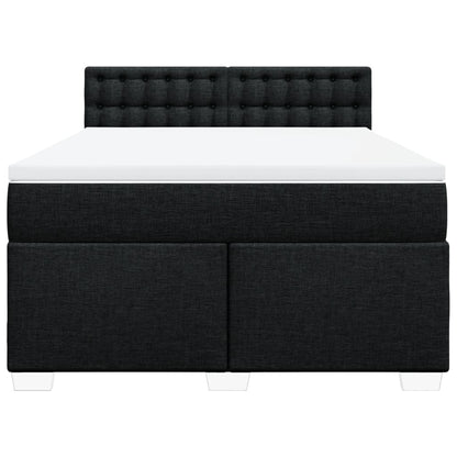 Boxspring met matras stof zwart 140x190 cm