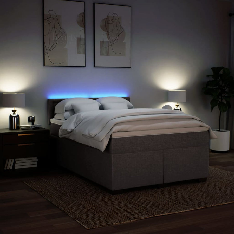 Boxspring met matras stof taupe 140x190 cm