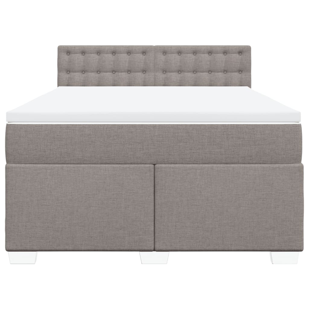 Boxspring met matras stof taupe 140x190 cm