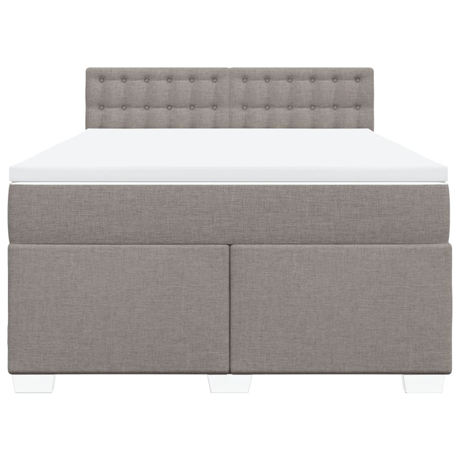 Boxspring met matras stof taupe 140x190 cm