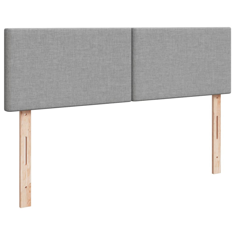 Boxspring met matras stof lichtgrijs 140x200 cm