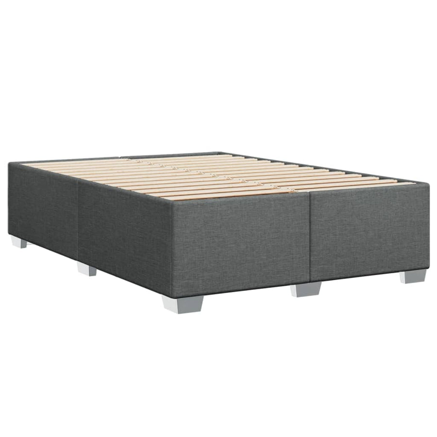 Boxspring met matras stof donkergrijs 140x200 cm