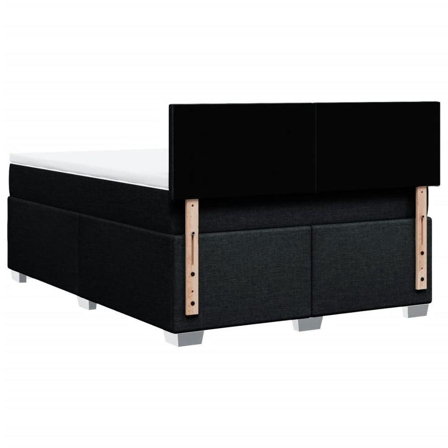 Boxspring met matras stof zwart 140x200 cm