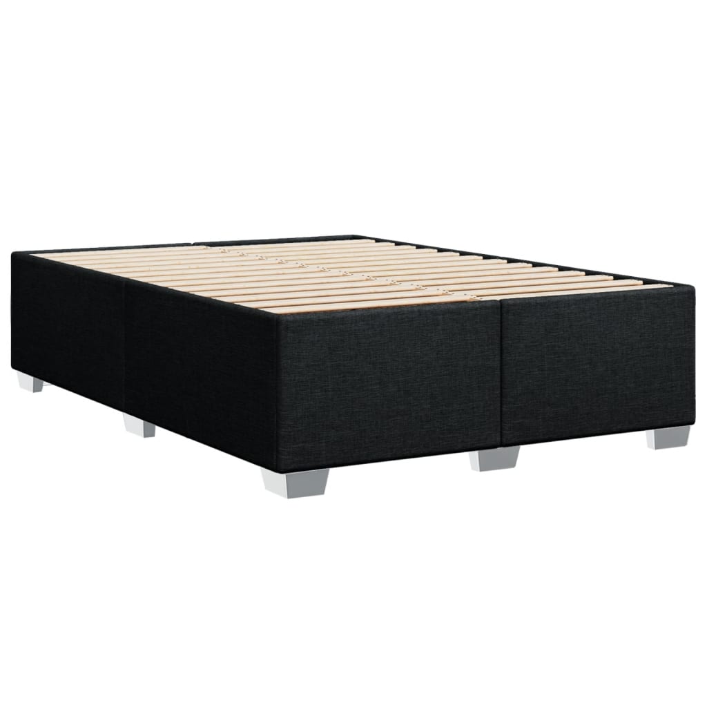 Boxspring met matras stof zwart 140x200 cm
