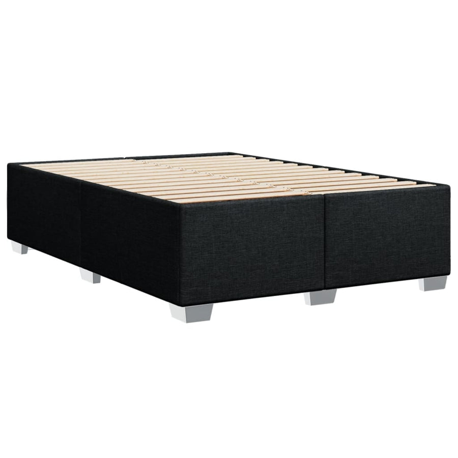 Boxspring met matras stof zwart 140x200 cm