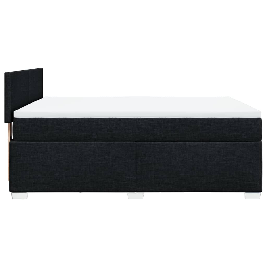 Boxspring met matras stof zwart 140x200 cm