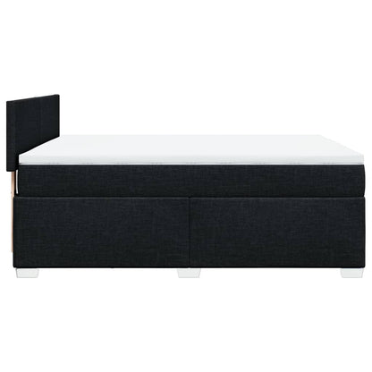 Boxspring met matras stof zwart 140x200 cm