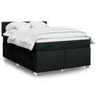 Box spring bed with black fabric mattress 140x200 cm