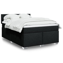 Boxspring met matras stof zwart 140x200 cm