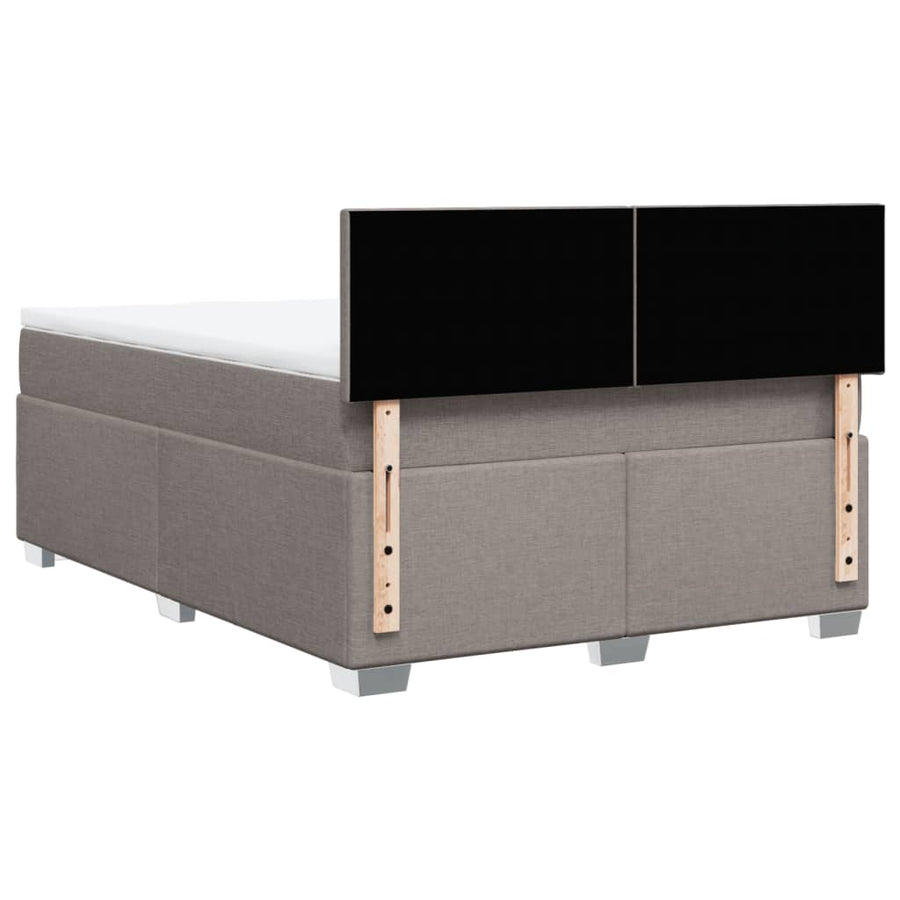 Boxspring met matras stof taupe 140x200 cm