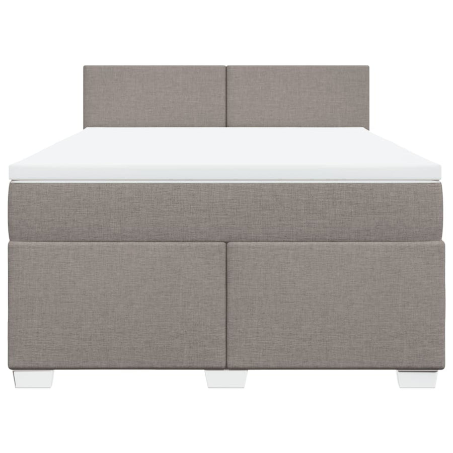Boxspring met matras stof taupe 140x200 cm