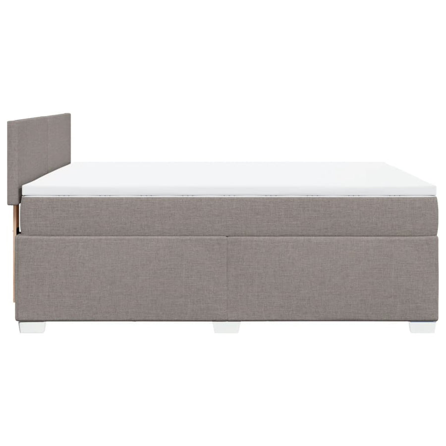 Boxspring met matras stof taupe 140x200 cm