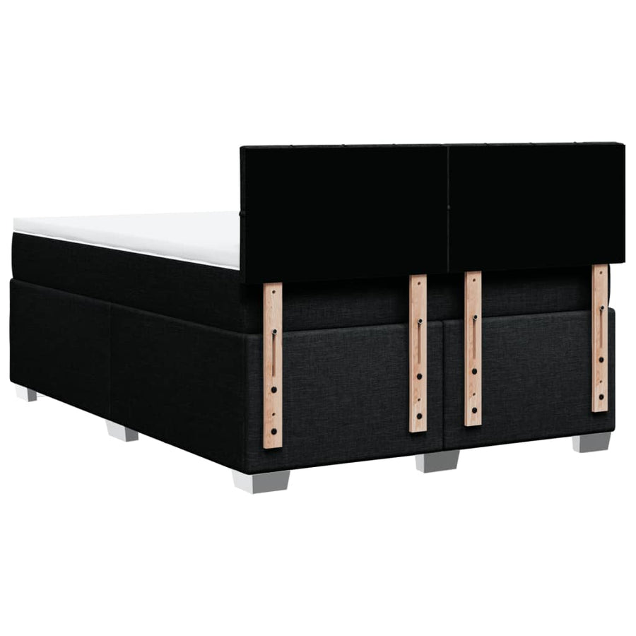Boxspring met matras stof zwart 140x200 cm