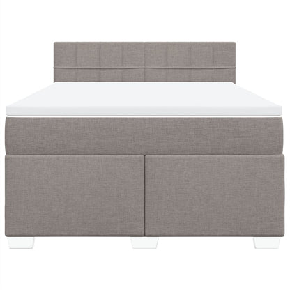 Boxspring met matras stof taupe 140x200 cm