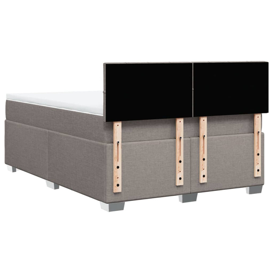 Boxspring met matras stof taupe 140x200 cm