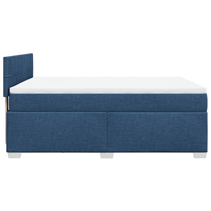 Boxspring met matras stof blauw 140x200 cm