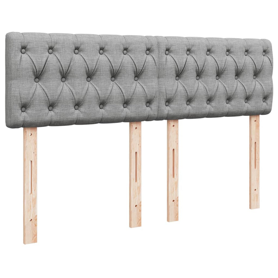 Boxspring met matras stof lichtgrijs 140x200 cm