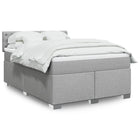 Box spring with light grey fabric mattress 140x200 cm