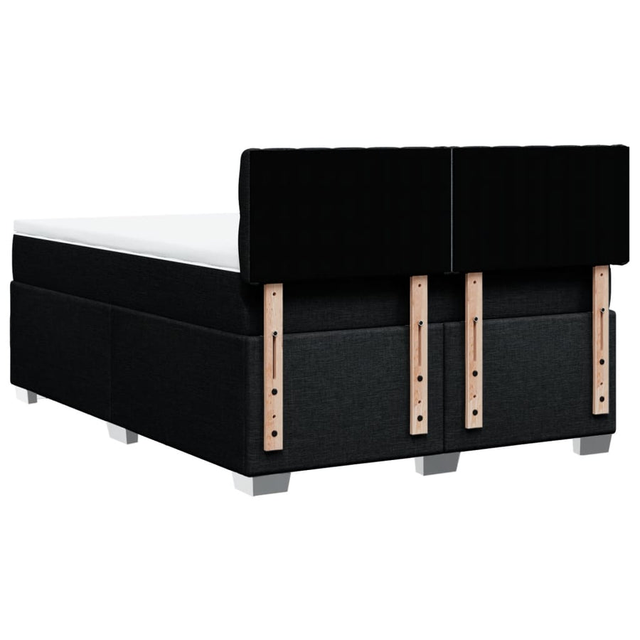 Boxspring met matras stof zwart 140x200 cm