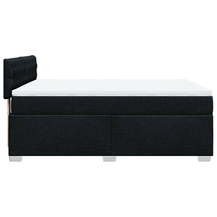 Boxspring met matras stof zwart 140x200 cm