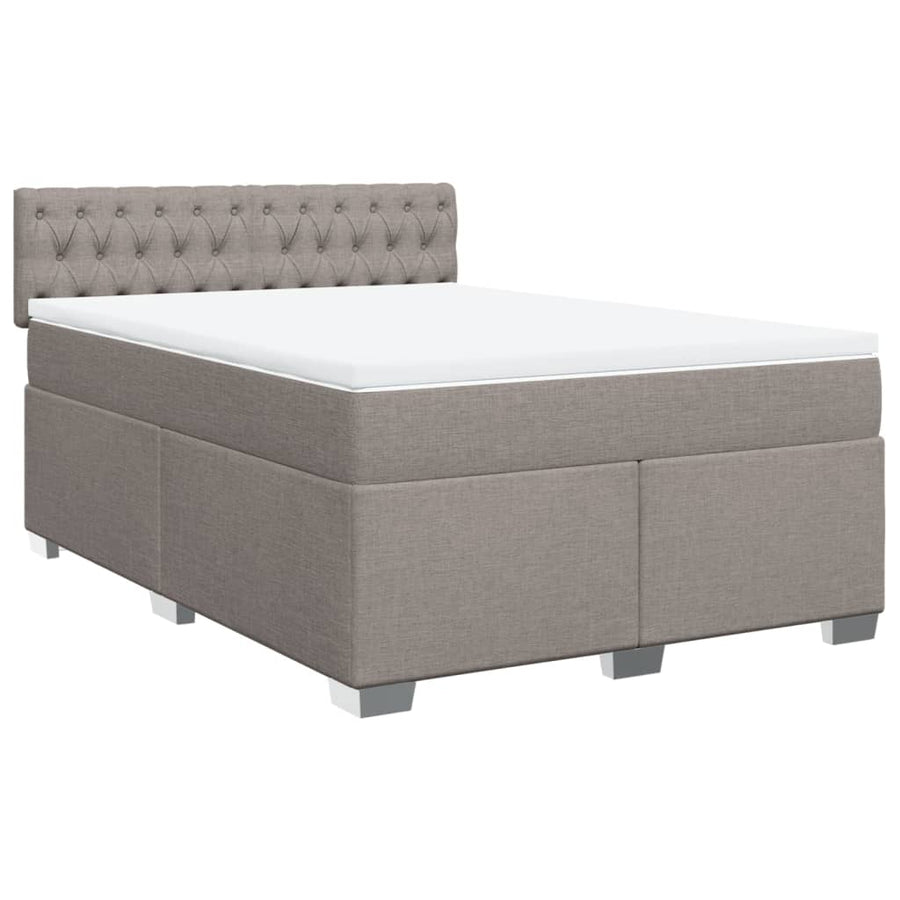 Boxspring met matras stof taupe 140x200 cm