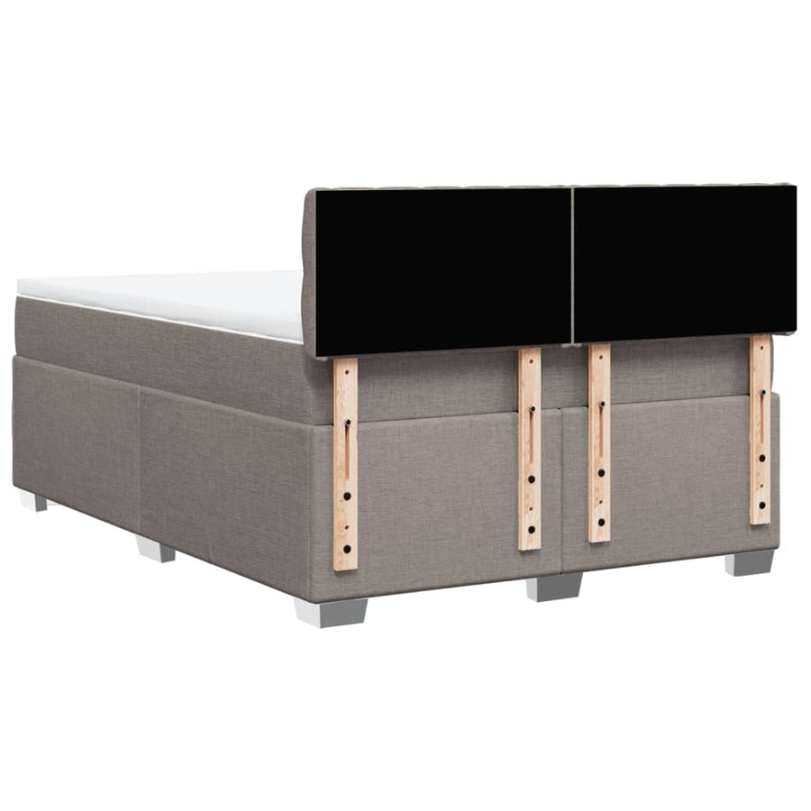 Boxspring met matras stof taupe 140x200 cm