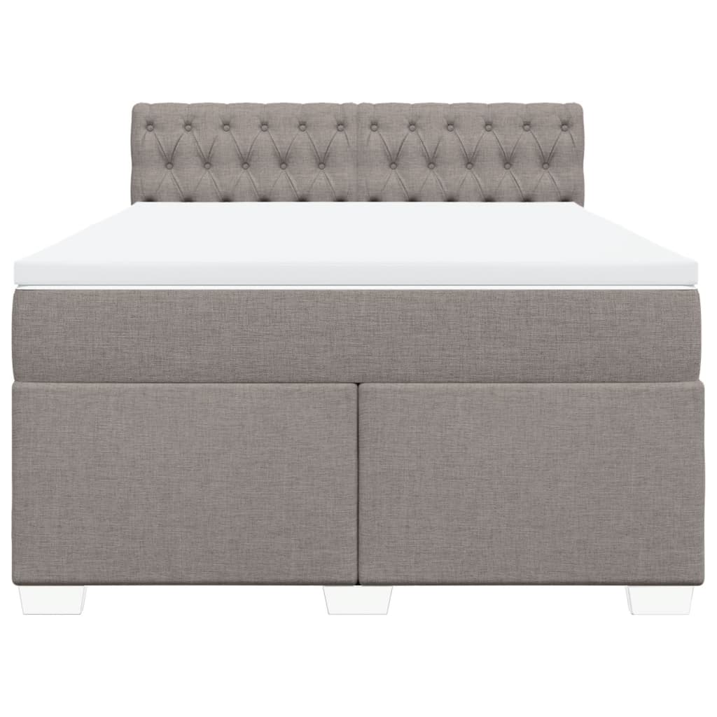 Boxspring met matras stof taupe 140x200 cm