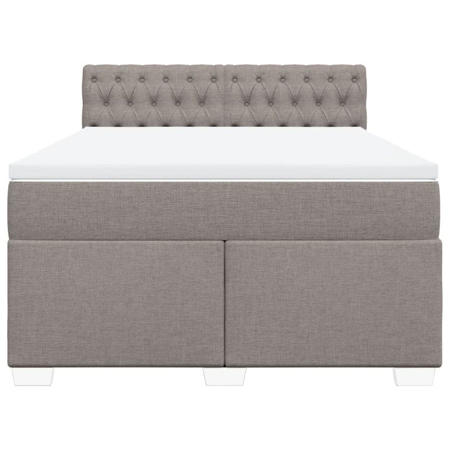 Boxspring met matras stof taupe 140x200 cm