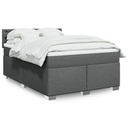 Boxspring met matras 140x200 cm donkergrijs