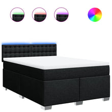 Boxspring met matras stof zwart 140x200 cm
