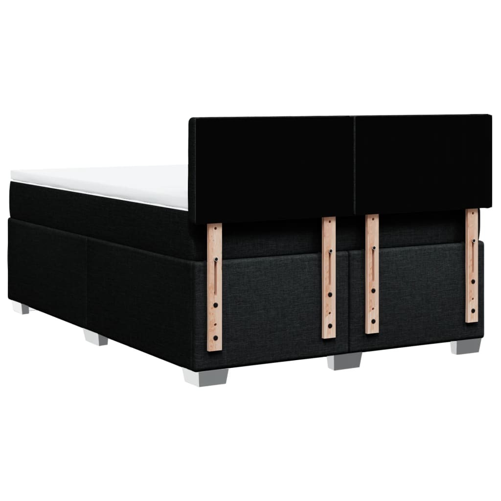 Boxspring met matras stof zwart 140x200 cm
