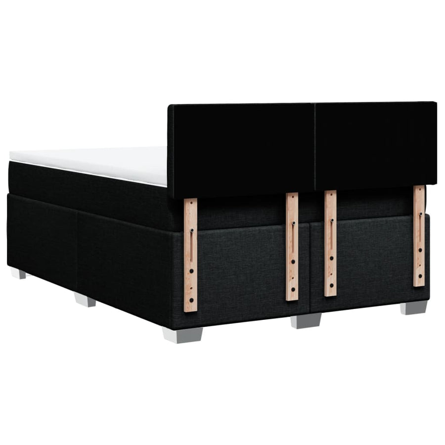 Boxspring met matras stof zwart 140x200 cm