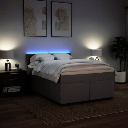 Boxspring met matras stof taupe 140x200 cm