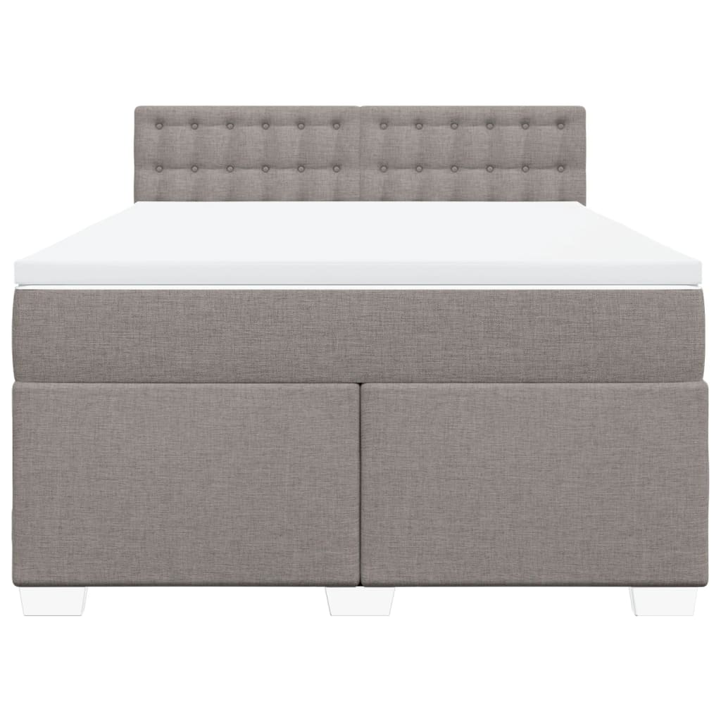Boxspring met matras stof taupe 140x200 cm