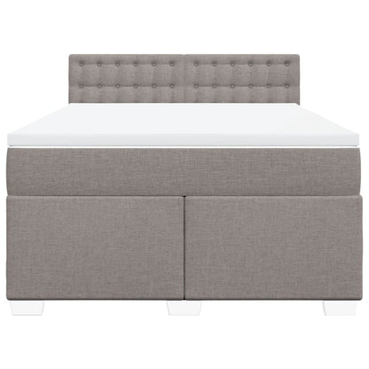 Boxspring met matras stof taupe 140x200 cm