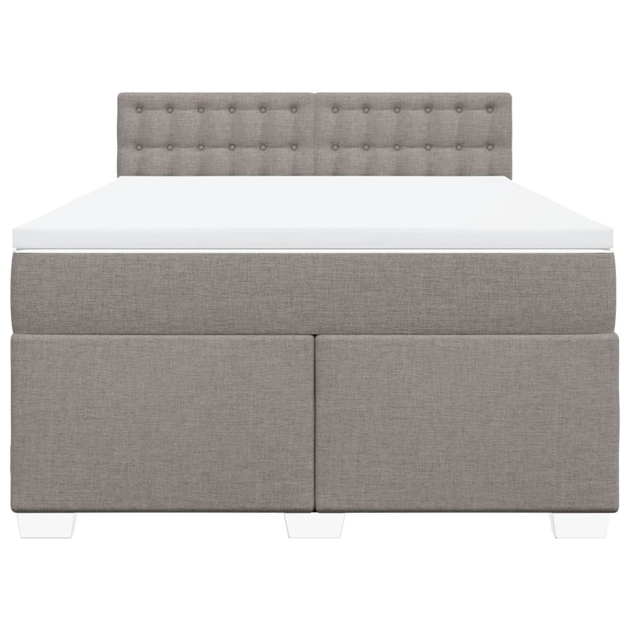 Boxspring met matras stof taupe 140x200 cm