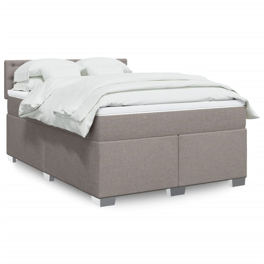 Boxspring met matras stof taupe 140x200 cm